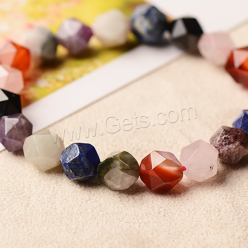 Gemstone Bracelets, polished, different size for choice & for woman & faceted, multi-colored, Length:Approx 6 Inch, Sold By Strand