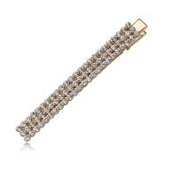 Alligator Hair Clip, Zinc Alloy, with Rhinestone & Plastic Pearl, plated & for woman 0c 