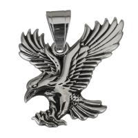 Stainless Steel Animal Pendants, Eagle, blacken Approx 