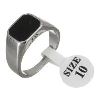 Stainless Steel Finger Ring, Unisex & epoxy gel, original color, 10.5mm, US Ring 