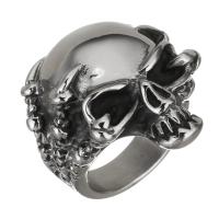 Men Stainless Steel Ring in Bulk, Skull, for man & blacken, 29mm, US Ring 