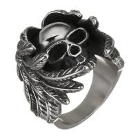 Men Stainless Steel Ring in Bulk, Skull, for man & blacken, 27mm, US Ring 