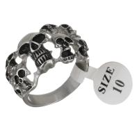 Men Stainless Steel Ring in Bulk, Skull, for man & blacken, 16mm, US Ring 