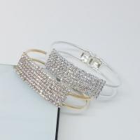 Rhinestone Zinc Alloy Bangle, plated, for woman & with rhinestone Inner Approx 65mm 