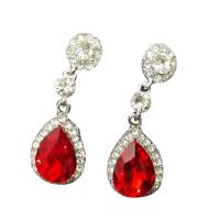 Zinc Alloy Rhinestone Drop Earring, with Crystal, plated & for woman & with rhinestone 