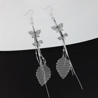 Zinc Alloy Drop Earring, plated, Korean style & for woman 145mm 