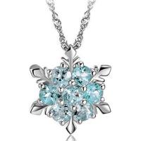Rhinestone Zinc Alloy Necklace, with 5cm extender chain, Snowflake, silver color plated, for woman & with rhinestone 20mm Approx 17.72 Inch 