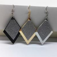 Zinc Alloy Drop Earring, Rhombus, plated, for woman & frosted 