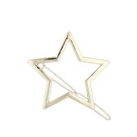 Hair Clip, Zinc Alloy, Star, plated, for woman & hollow 49mm 
