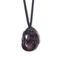 Obsidienne collier de chandail, gravé, poli & unisexe & styles différents pour le choix Environ 24 pouce, Vendu par brin