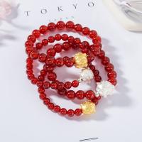 Red Agate Bracelets, Zinc Alloy, with Agate, plated, for man .5 Inch 
