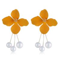 South Sea Shell Drop Earrings, Pearl Shell, with Zinc Alloy, Butterfly, for woman 