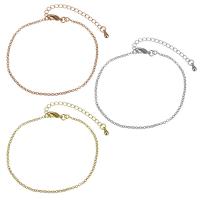 Brass Bracelets, with 2Inch extender chain, plated, oval chain & for woman 1.5mm Approx 6.5 Inch 