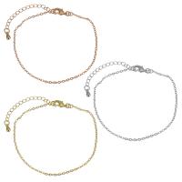 Brass Bracelets, with 2Inch extender chain, plated, oval chain & for woman Approx 6.5 Inch 