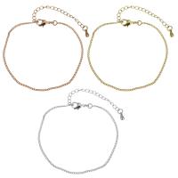 Brass Bracelets, with 2Inch extender chain, plated, twist oval chain & for woman Approx 6.5 Inch 