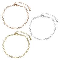 Brass Bracelets, with 2Inch extender chain, plated, figure-8 chain & for woman Approx 6.5 Inch 