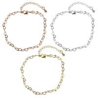 Brass Bracelets, with 2Inch extender chain, plated, heart chain & for woman Approx 6.5 Inch 