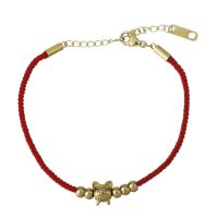 Bracelets en acier inoxydable, avec corde en nylon, avec 1.5Inch chaînes de rallonge, Placage de couleur d'or, pour femme  2mm Environ 6.5 pouce, Vendu par brin