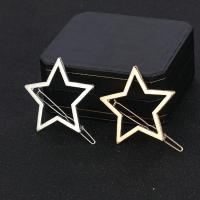 Hair Clip, Zinc Alloy, Star, plated, for woman & hollow 
