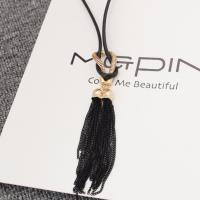 Zinc Alloy Sweater Chain Necklace, Tassel, plated, Korean style & for woman Approx 28.35 Inch 