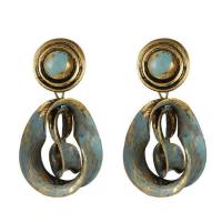Zinc Alloy Drop Earring, gold color plated, fashion jewelry & dyed & for woman 