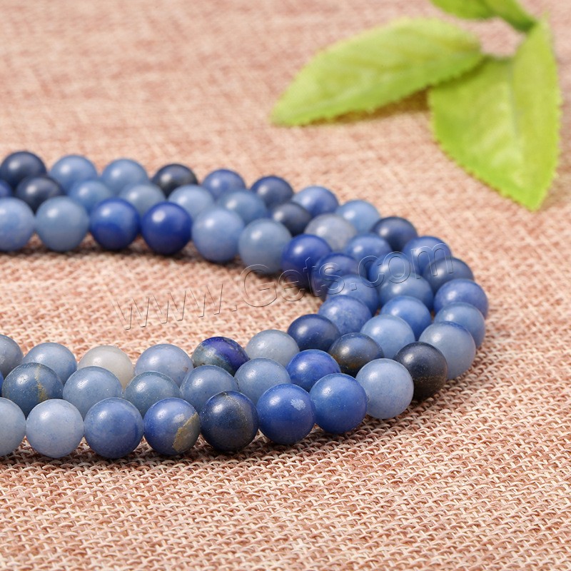 Perles Aventurine bleu , aventurine bleue, Rond, poli, DIY & normes différentes pour le choix & givré, bleu, Longueur:Environ 15 pouce, Vendu par brin