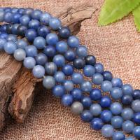 Blue Aventurine Bead, Round, polished, DIY & frosted, blue Approx 15 Inch 