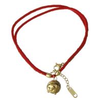 Stainless Steel Charm Bracelet, with Nylon Cord, with 1.5Inch extender chain, Pig, gold color plated, for woman &  3mm Approx 15 Inch 