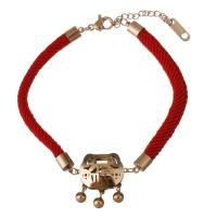 Bracelets en acier inoxydable, avec corde en nylon, avec 1.5Inch chaînes de rallonge, Plaqué de couleur d'or rose, pour femme  5mm Environ 7 pouce, Vendu par brin