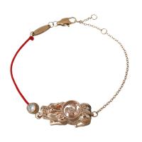 Stainless Steel Chain Bracelets, with Nylon Cord, with 1Inch extender chain, rose gold color plated, oval chain & for woman & with rhinestone  1mm,1.5mm Approx 6.5 Inch 