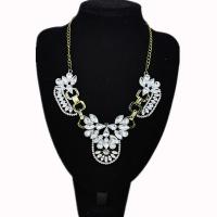 Rhinestone Zinc Alloy Necklace, antique bronze color plated, twist oval chain & for woman & with rhinestone Approx 19.69 Inch 
