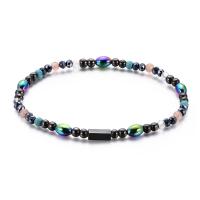 Hematite Anklet, with Acrylic, AB color plated, Unisex, multi-colored  Approx 8.41 Inch 