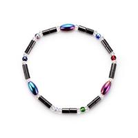 Hematite Anklet, with Acrylic, AB color plated, Unisex, multi-colored  Approx 8.04 Inch 