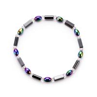 Hematite Anklet, with Acrylic, AB color plated, Unisex, multi-colored  Approx 8.04 Inch 