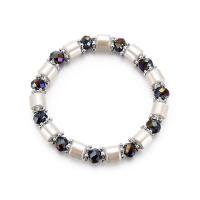 Hematite Bracelet, with Acrylic, AB color plated, Unisex & anti-fatigue, multi-colored, 8mm,5mm Approx 6.19 Inch 