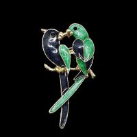 Zinc Alloy Jewelry Brooch, Parrot, gold color plated, Korean style & Unisex & enamel 