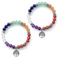 Gemstone Bracelets, with Zinc Alloy, plated, Unisex, multi-colored .4 Inch 