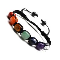 Bracelets de Woven Ball agate, Placage, unisexe & réglable, multicolore .5 pouce, Vendu par brin