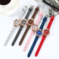 Bracelets de montre pour femmes, cuir PU, avec cuir PU, sans imperméable à l’eau & avec strass, plus de couleurs à choisir Vendu par PC