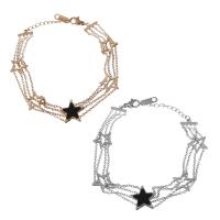 Stainless Steel Chain Bracelets, with Resin, with 1Inch extender chain, Star, plated, oval chain & for woman & multi-strand 1.5mm Approx 6.5 Inch 