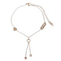Stainless Steel Chain Bracelets, with 2Inch extender chain, rose gold color plated, adjustable & oval chain & for woman  37.5mm 1.5mm Approx 7.5 Inch 