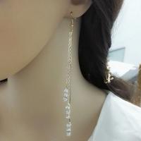 Zinc Alloy Tassel Earring, plated, for woman & with rhinestone 130mm 
