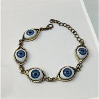 Zinc Alloy Bracelet, with Resin, with 5cm extender chain, Evil Eye, plated, for woman Approx 6.30 Inch 