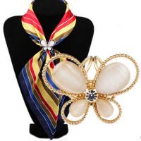 Zinc Alloy Scarf Buckle, Butterfly, plated, for woman & with rhinestone 