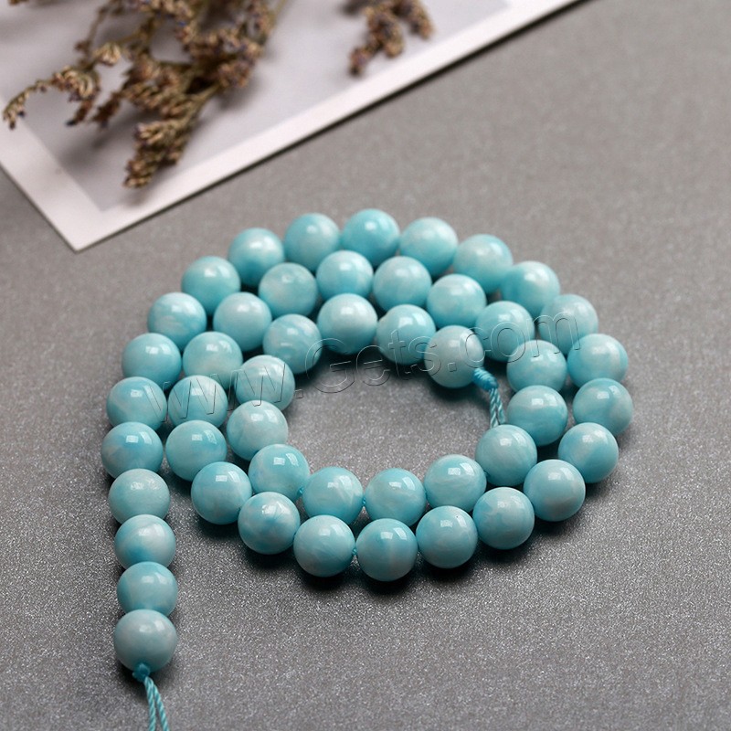 Larimar Beads, Round, polished, DIY & different size for choice, skyblue, Length:Approx 15 Inch, Sold By Strand