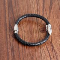 PU Leather Bracelet, with Stainless Steel, fashion jewelry & Unisex 