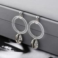 Resin Zinc Alloy Earring, with Resin, plated, fashion jewelry & for woman 50mm 