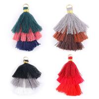Fashion Tassel Earring, Cotton, plated, for woman 55*23mm, 50/Lot 