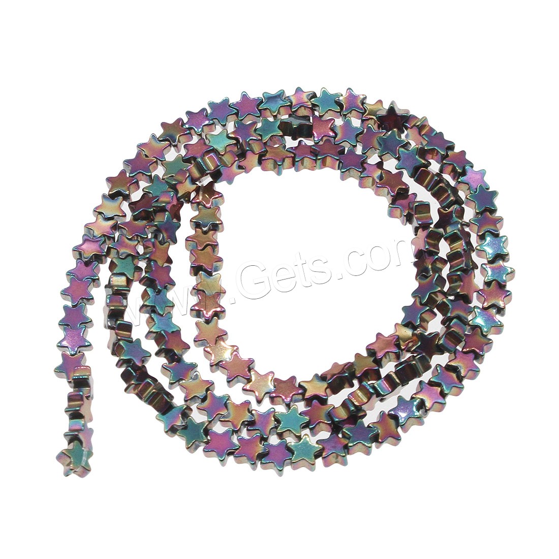 Las Perlas De Hematites Sin Magnético, Hematita no magnética, Estrella, chapado, diverso tamaño para la opción, más colores para la opción, aproximado 134PCs/Sarta, Vendido por Sarta