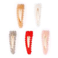 Hair Snap Clips, Zinc Alloy, with Seedbead, fashion jewelry & for woman 60mm 